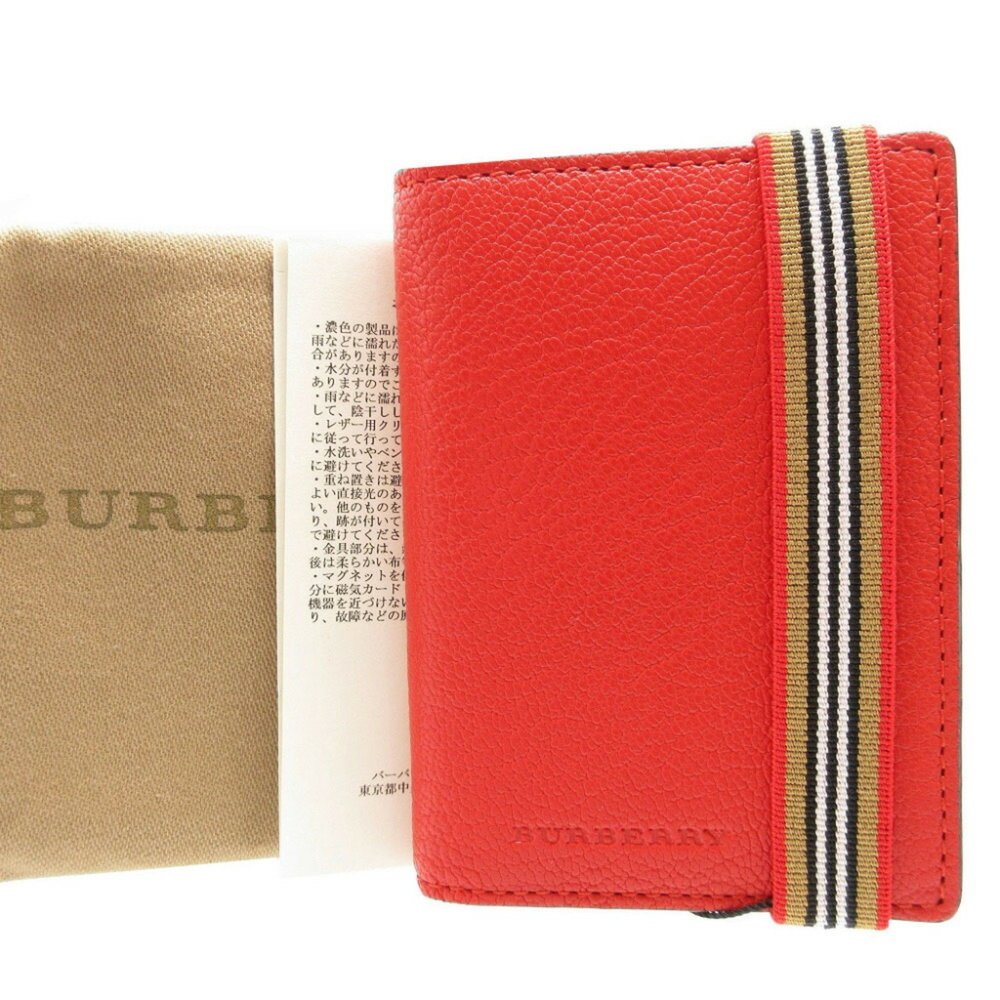 Burberry 4074895 Leather Red Card Case Business Holder BURBERRY - Picture 2 of 7